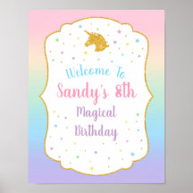 Unicorn Birthday Party Welcome Sign
