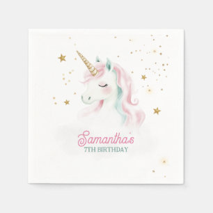 Unicorn Birthday, Pastel Unicorn, Rainbow Napkin