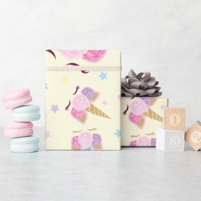 Unicorn Birthday Pattern  Wrapping Paper (Baby Shower)