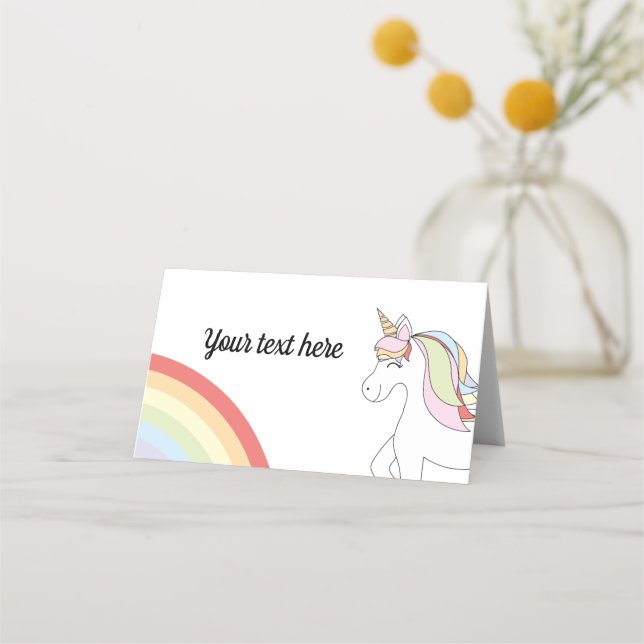 Unicorn Birthday Place Card (Front)