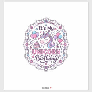 Unicorn Birthday Queen of Unicorn Land Trendy Grap
