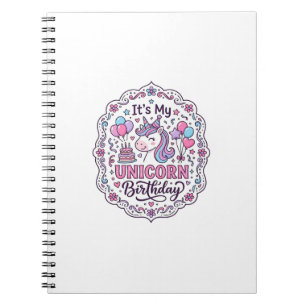 Unicorn Birthday Queen of Unicorn Land Trendy Grap Notebook