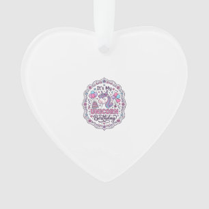Unicorn Birthday Queen of Unicorn Land Trendy Grap Ornament