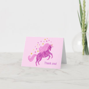 Unicorn Birthday Thank You Card