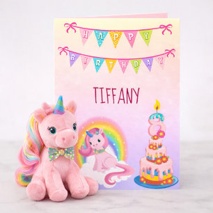 Unicorn Birthday Wishes for your 8 year old Card