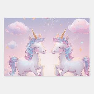 Unicorn Birthday Wrapping Sheet   Magical