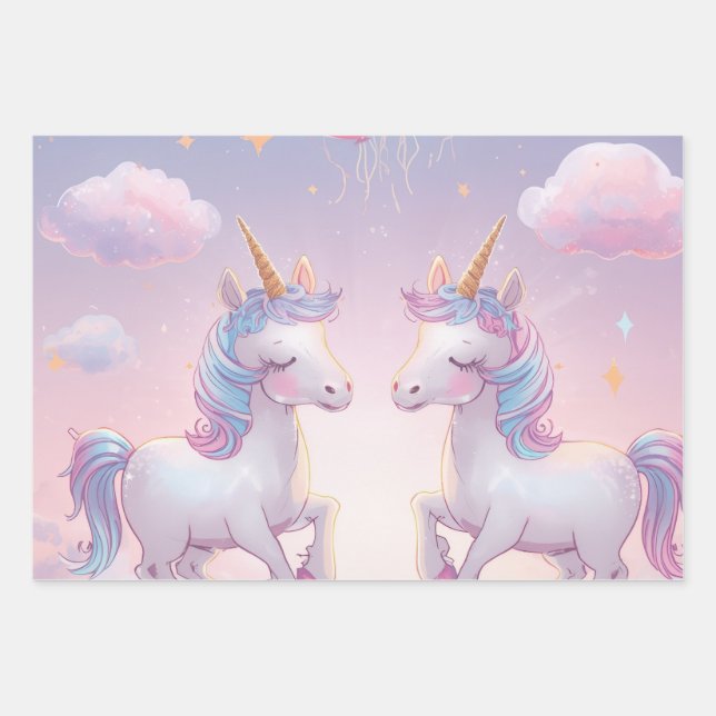 Unicorn Birthday Wrapping Sheet | Magical (Front)