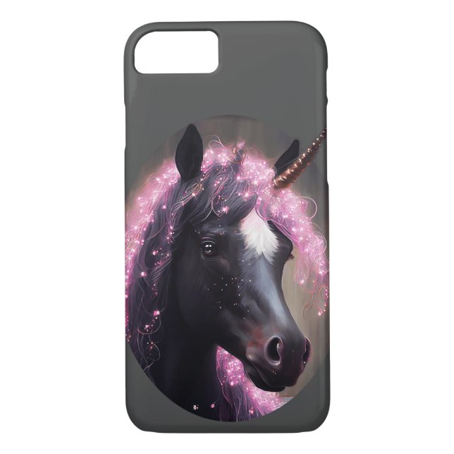 Unicorn Black and Pink Fairy Fantasy Creature  Case-Mate iPhone Case (Back)