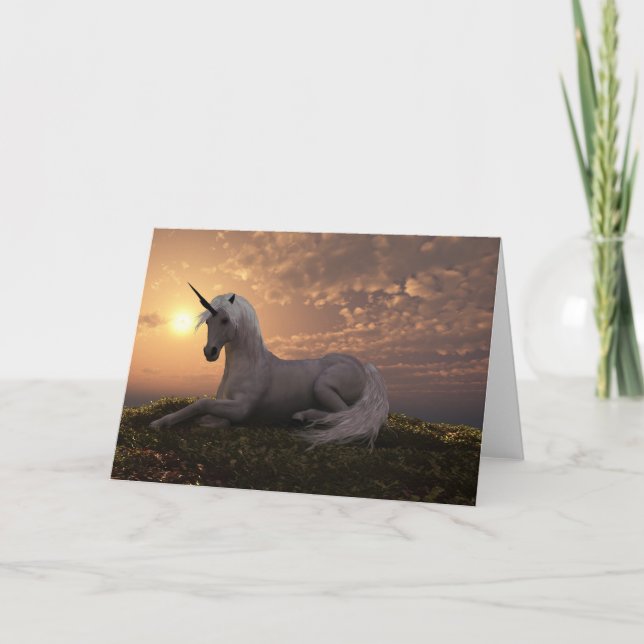 UNICORN BLANK GREETING CARD (Front)