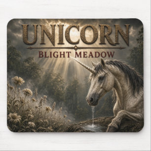 Unicorn Blight Meadow Dark Realism Mouse Pad