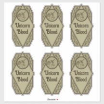 Unicorn Blood Potion Bottle Labels