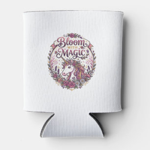 Unicorn Bloom with Magic POD Ready White Backgroun Can Cooler