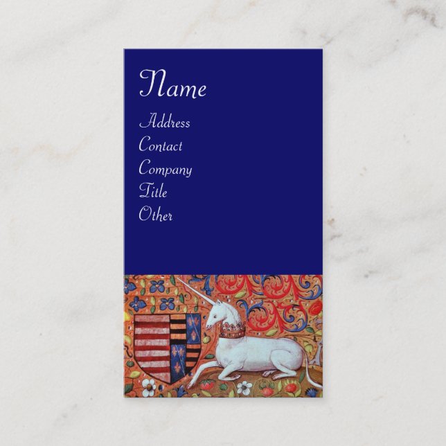 UNICORN ,blue Business Card (Front)
