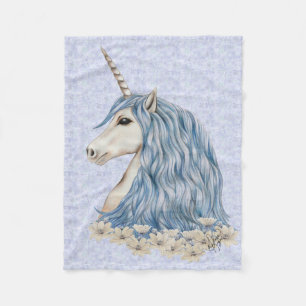 Unicorn Blue Hair Fleece Blanket