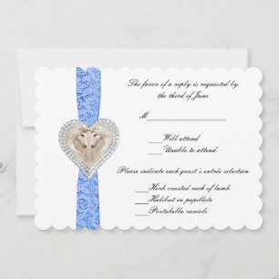 Unicorn Blue Lace Wedding Response Card