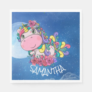 Unicorn Blue Moon  Napkin