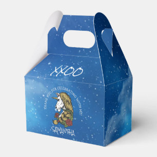 Unicorn Blue Moon Thank You Favour Box