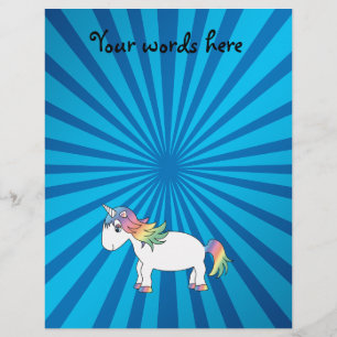 Unicorn blue sunburst flyer