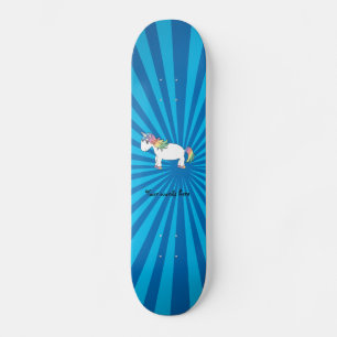 Unicorn blue sunburst skateboard