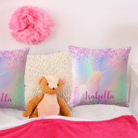 Unicorn blush pink purple name script