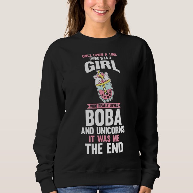 Unicorn Boba Tea Bubble Tea Sweatshirt (Front)
