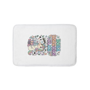 Unicorn Boba Unicorn Club Kawaii Typography Design Bath Mat