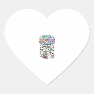 Unicorn Boba Unicorn Club Kawaii Typography Design Heart Sticker