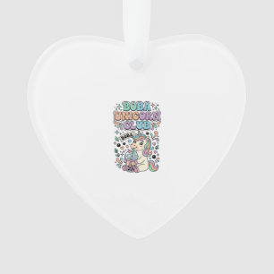 Unicorn Boba Unicorn Club Kawaii Typography Design Ornament