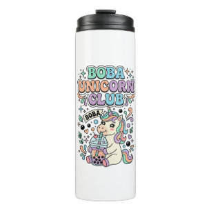 Unicorn Boba Unicorn Club Kawaii Typography Design Thermal Tumbler