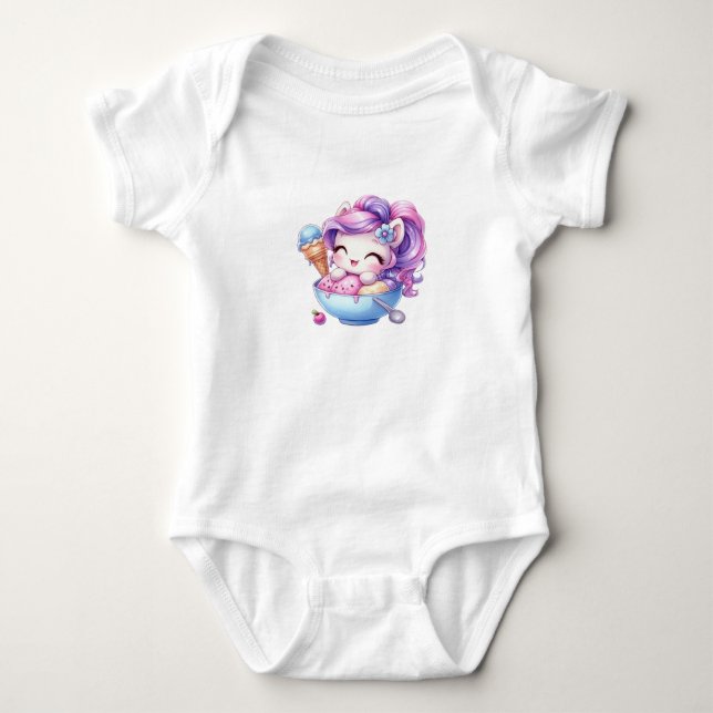 unicorn body baby bodysuit (Front)