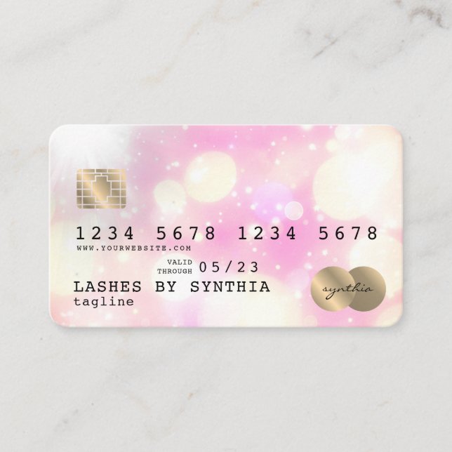 Unicorn boho art Credit Card Style Gold (Front)