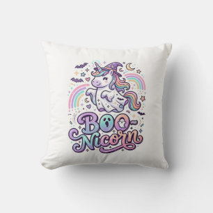 Unicorn Boo-nicorn Premium Vector Vector Design_1 Cushion