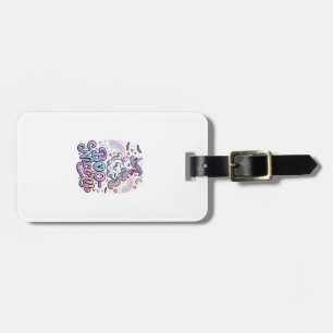 Unicorn Boo-nicorn Premium Vector Vector Design_1 Luggage Tag