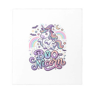 Unicorn Boo-nicorn Premium Vector Vector Design_1 Notepad