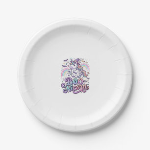 Unicorn Boo-nicorn Premium Vector Vector Design_1 Paper Plate