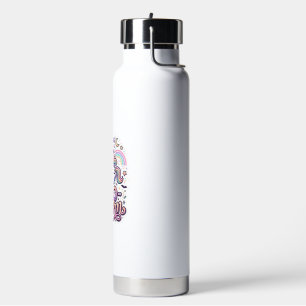 Unicorn Boo-nicorn Premium Vector Vector Design_1 Water Bottle