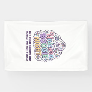 Unicorn Boogie Night Bold Typography Graphic Tee D Banner