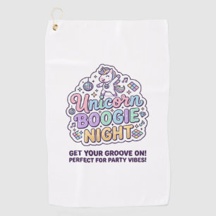 Unicorn Boogie Night Bold Typography Graphic Tee D Golf Towel