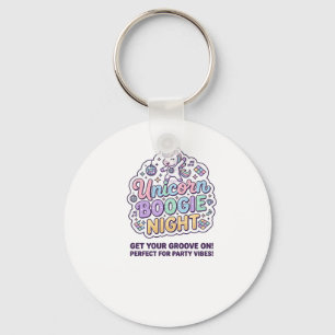 Unicorn Boogie Night Bold Typography Graphic Tee D Key Ring