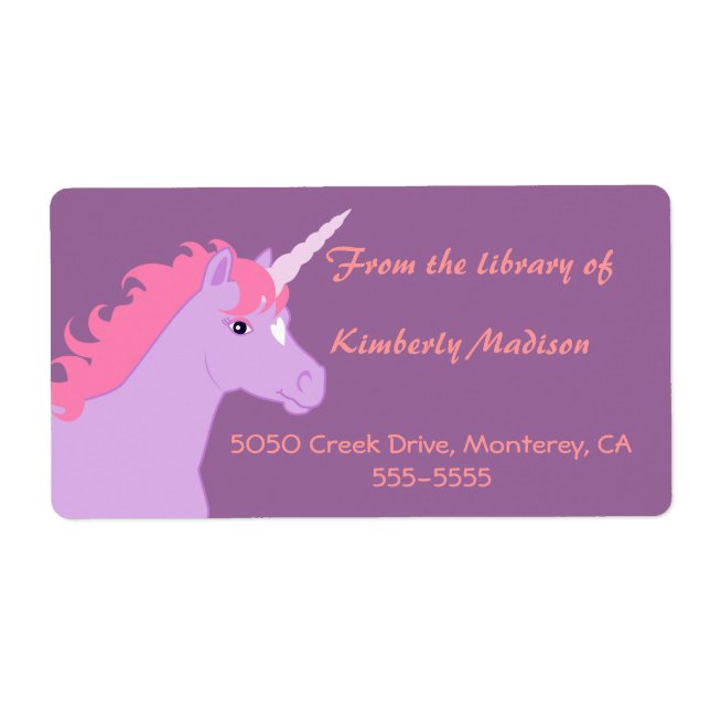 Unicorn Book Label (Front)