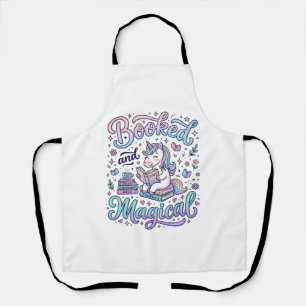 Unicorn Booked and Magical Gift Idea Typography De Apron
