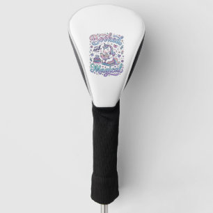 Unicorn Booked and Magical Gift Idea Typography De Golf Head Cover