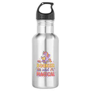 Unicorn Booked and Magical Print Ready White Backg 532 Ml Water Bottle