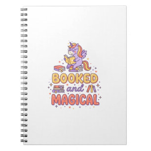 Unicorn Booked and Magical Print Ready White Backg Notebook