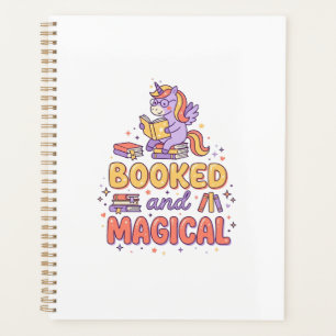 Unicorn Booked and Magical Print Ready White Backg Planner