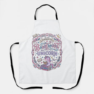 Unicorn Booktrovert Unicorn Playful Cute Gift Desi Apron