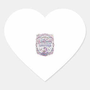 Unicorn Booktrovert Unicorn Playful Cute Gift Desi Heart Sticker