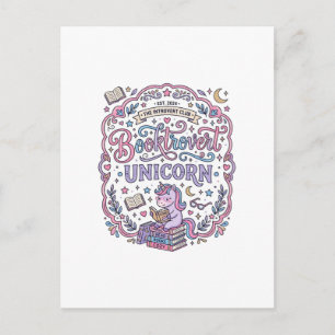 Unicorn Booktrovert Unicorn Playful Cute Gift Desi Postcard