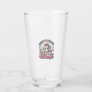 Unicorn Born to Party Built for Unicorns Retro Sty Glass