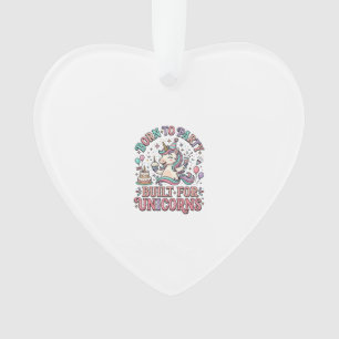 Unicorn Born to Party Built for Unicorns Retro Sty Ornament